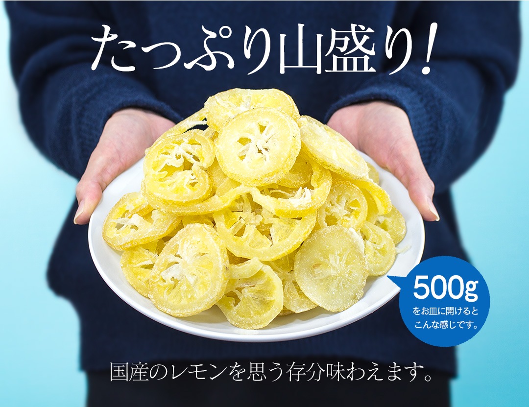 500g　スイーツ・お菓子,ドライフルーツ　国産輪切り　公式オンラインストア　半生レモン　満天屋-MANTENYA