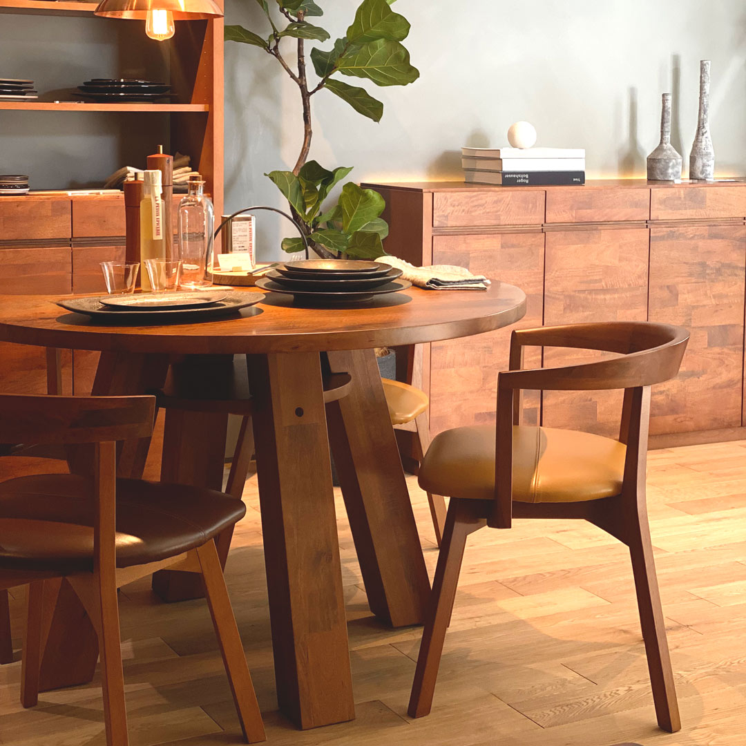 サークル ダイニングテーブル 112 アンバー PURO ｜source公式