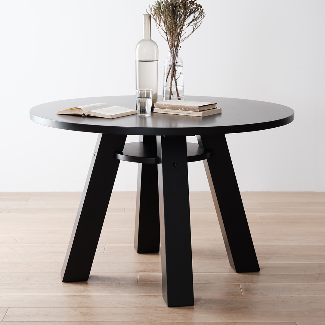 サークル ダイニングテーブル 112 ブラック PURO