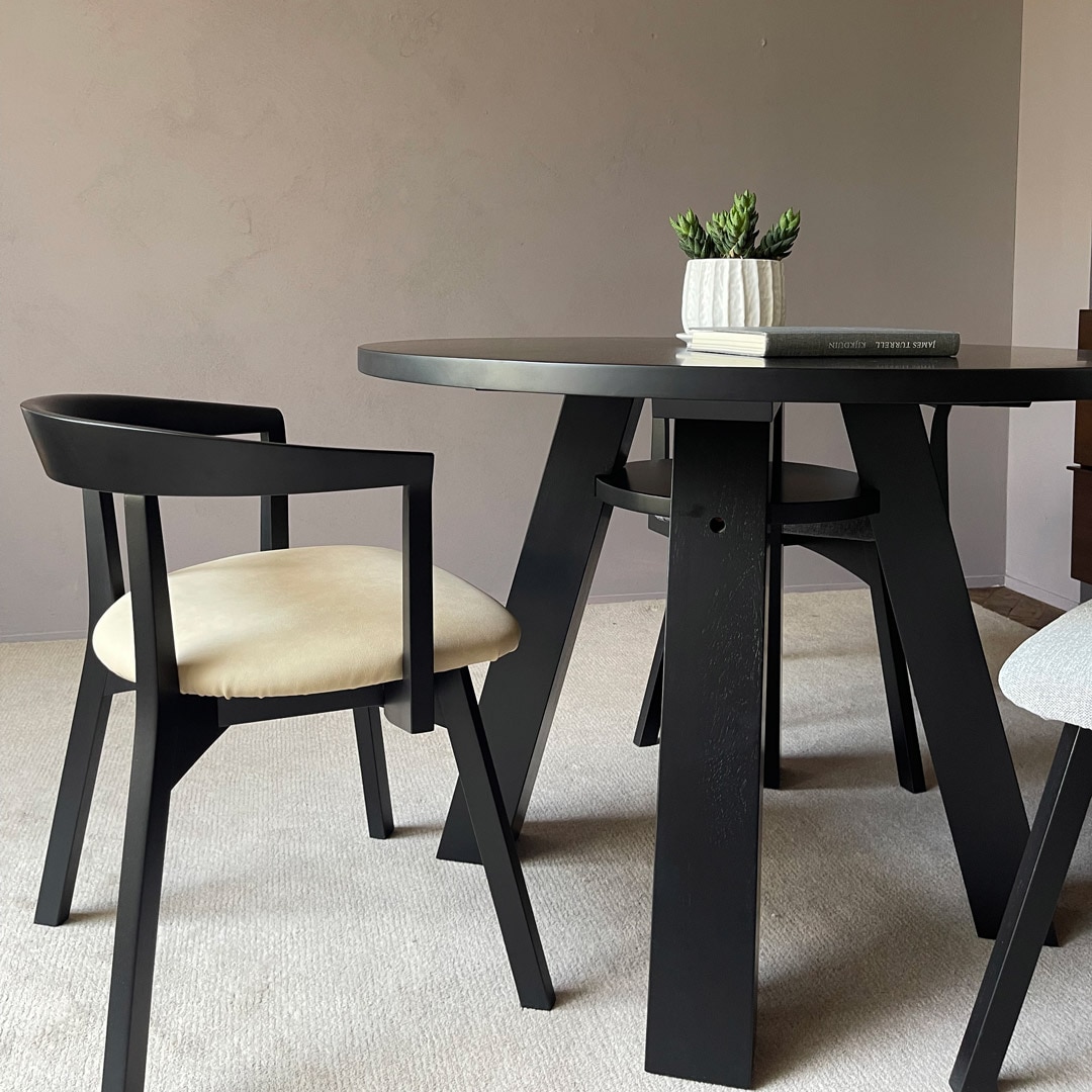 サークル ダイニングテーブル ブラック 098