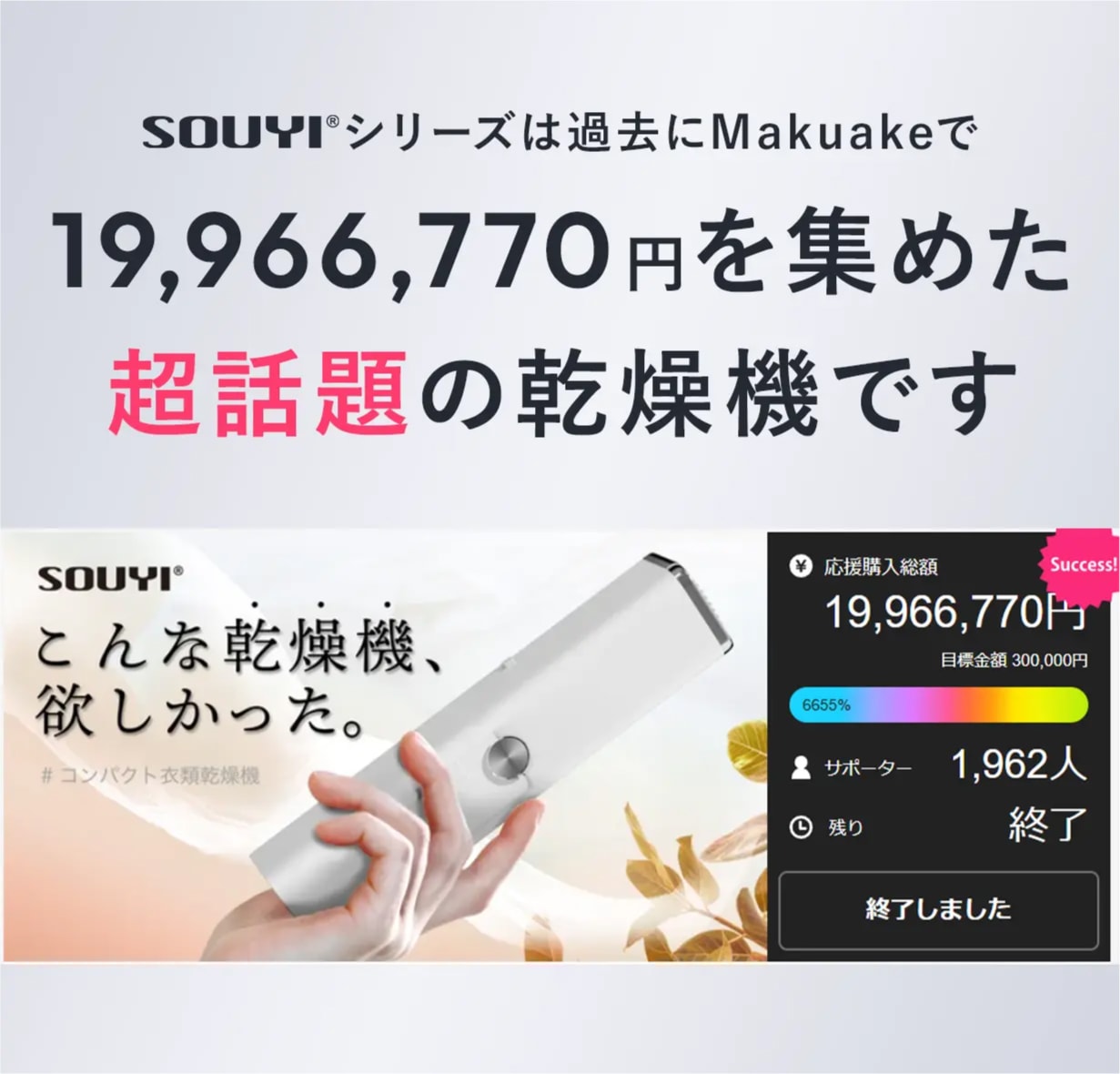 多機能ハンディー乾燥機 DryOne SOUYI