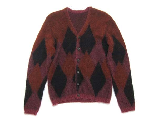 DIAMOND MOHAIR CARDIGAN アーガイル　カーディガン