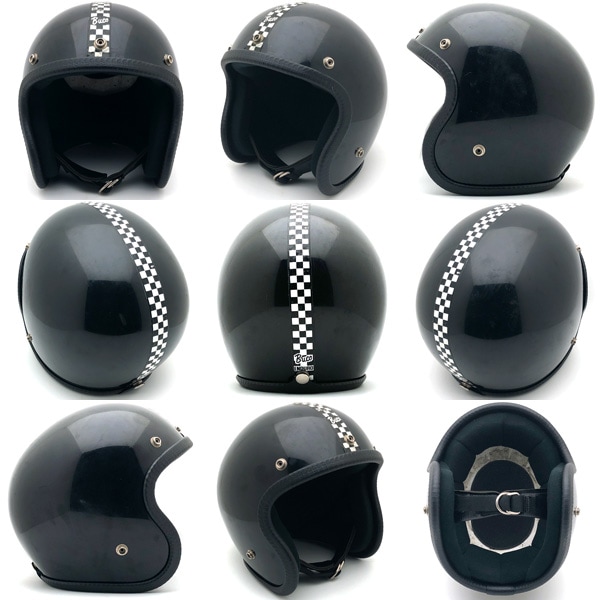 Buco ENDURO ジェットヘルメット ブラック BUCO ENDURO CHECKER BLACK 59cm | SPEED ADDICT