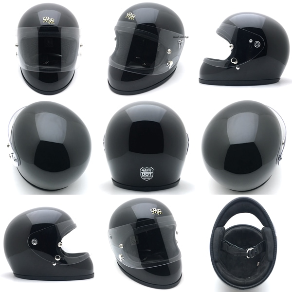 【在庫あり】【即納】McHAL MACH 02 APOLLO Full Face Helmet  （マックホールマッハアポロフルフェイスヘルメット）GROSS BLACK-SPEED ADDICT