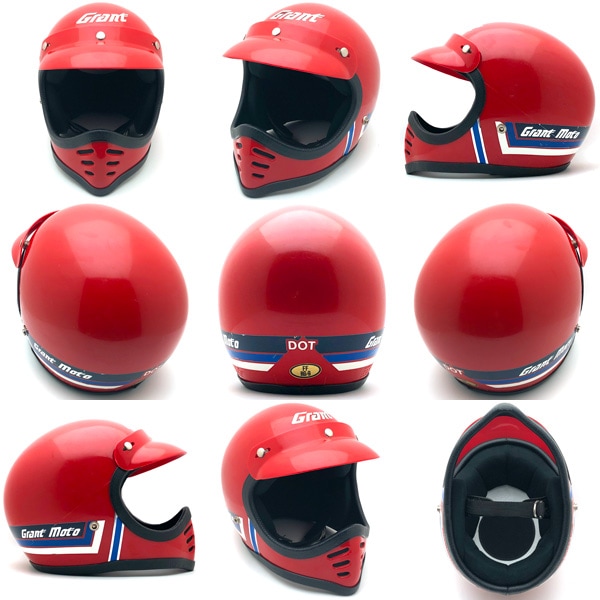 GRANT ヴィンテージヘルメット 純正バイザー付 GRANT MOTO RED 56cm | SPEED ADDICT