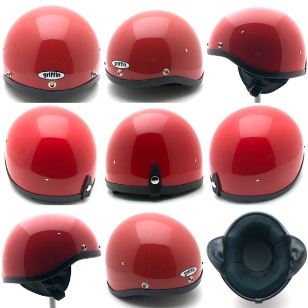 内装加工済 Dead Stock 新品 箱付 GRIFFIN HALF HELMET RED 58cm