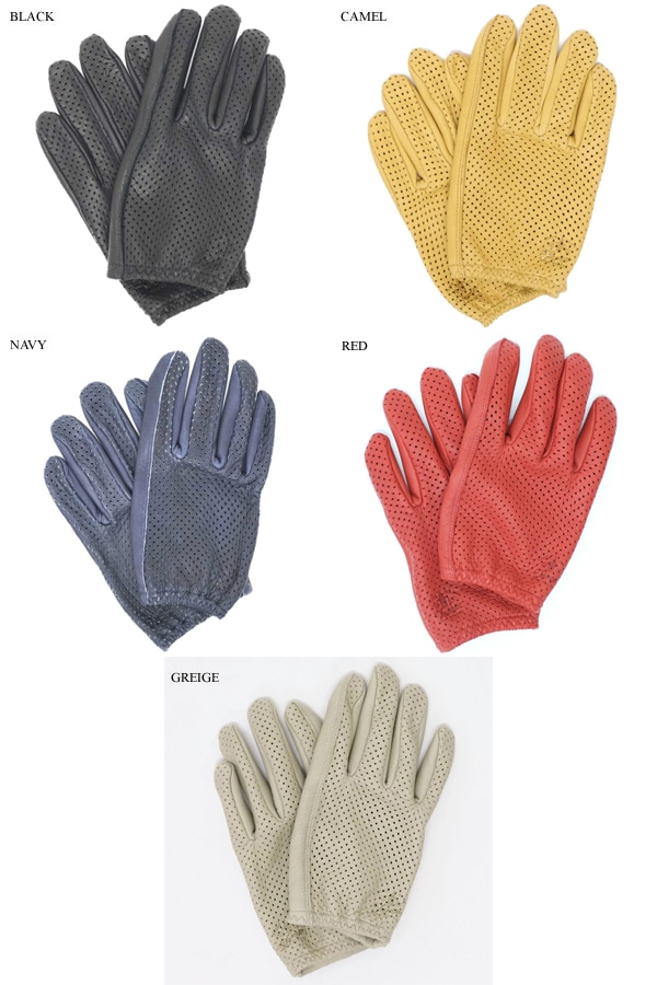 Lamp gloves ランプグローブ パンチング レッド M 宅配 - バイクウェア 