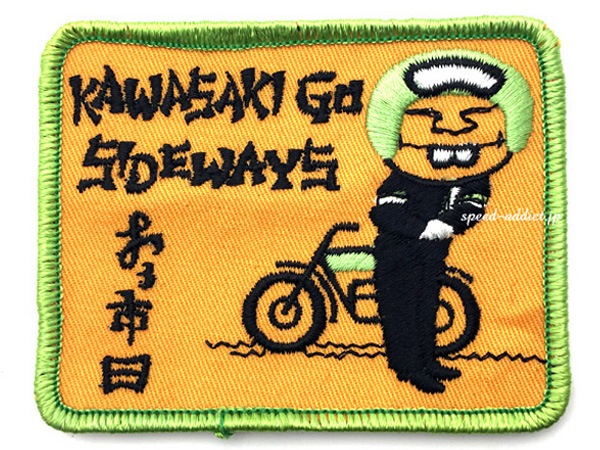 70's VINTAGE KAWASAKI GO SIDEWAYS WAPPEN（70sビンテージカワサキワッペン）-SPEED ADDICT