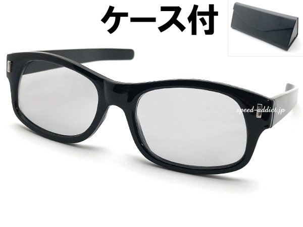 STRAIGHT TEMPLE BIKER SHADE（ストレートテンプルバイカーシェード）BLACK × LIGHT SMOKE + メガネケース  BLACK-SPEED ADDICT