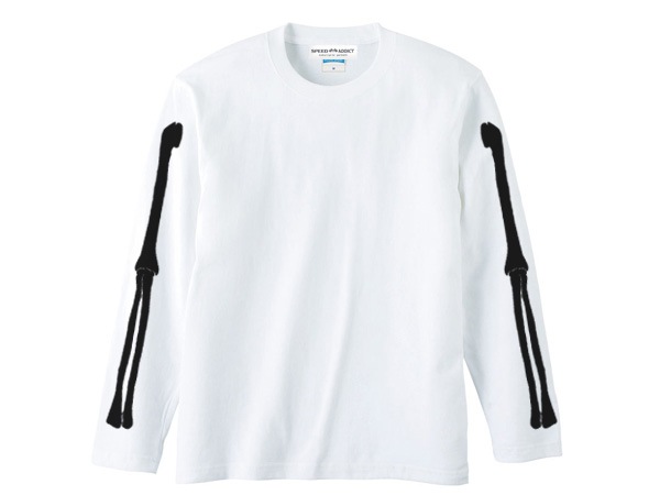 BONE L/S T-shirt（ボーンロングスリーブTシャツ）WHITE-SPEED ADDICT