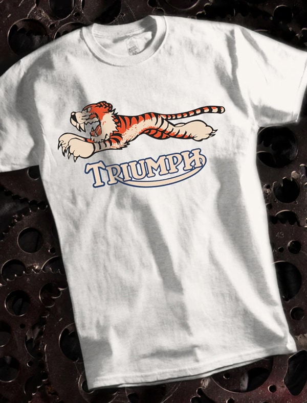 METRO RACING TRIUMPH TIGER T-shirt（メトロレーシングトライアンフタイガーTシャツ）WHITE-SPEED ADDICT
