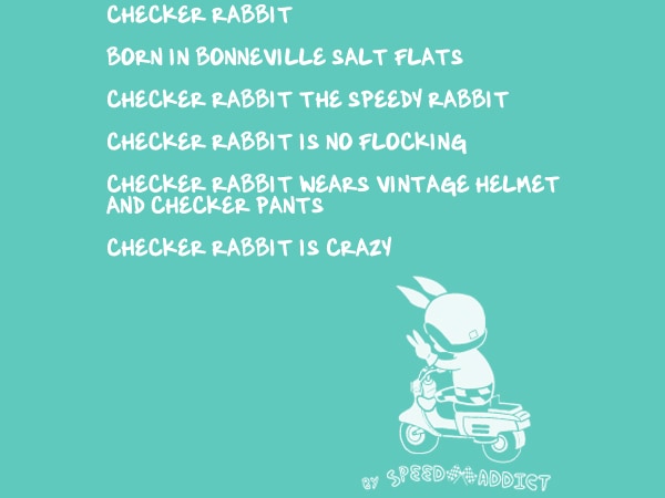 ドライ(吸水速乾) CHECKER RABBIT T-shirt(チェッカーラビットTシャツ)