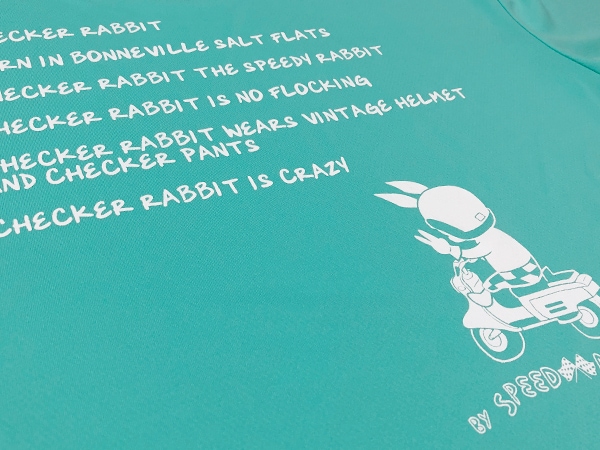 ドライ(吸水速乾) CHECKER RABBIT T-shirt(チェッカーラビットTシャツ)