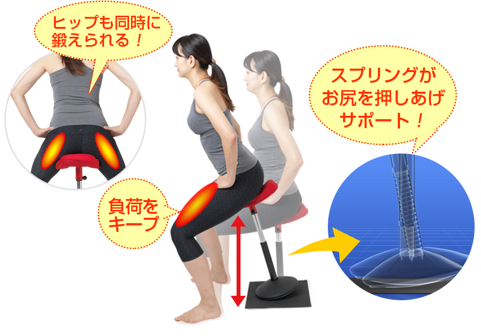 スクワットシェイプのスプリング機能サポート