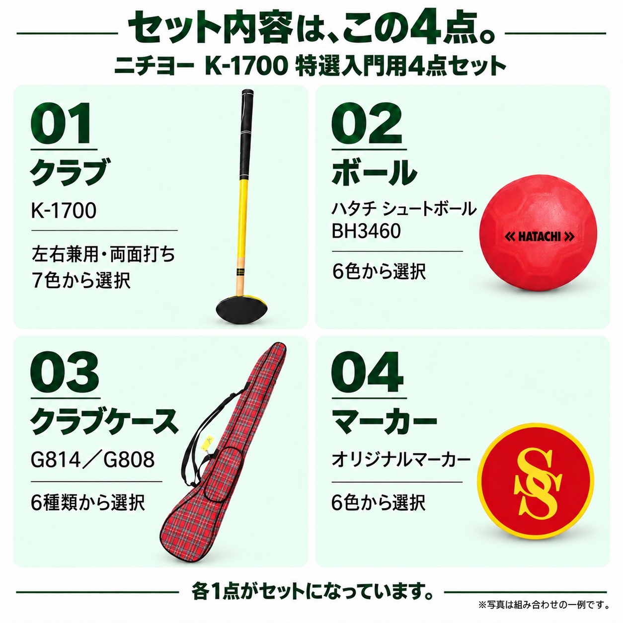 グラウンドゴルフ ニチヨー NICHIYO 特選入門用4点セット K-1700