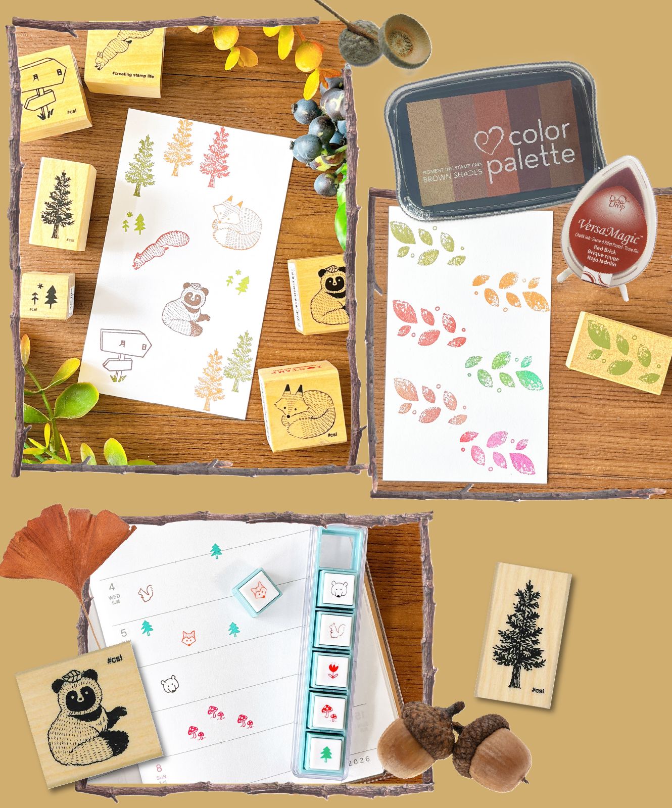 秋の森へようこそ！スタンプで楽しむ手帳デコ