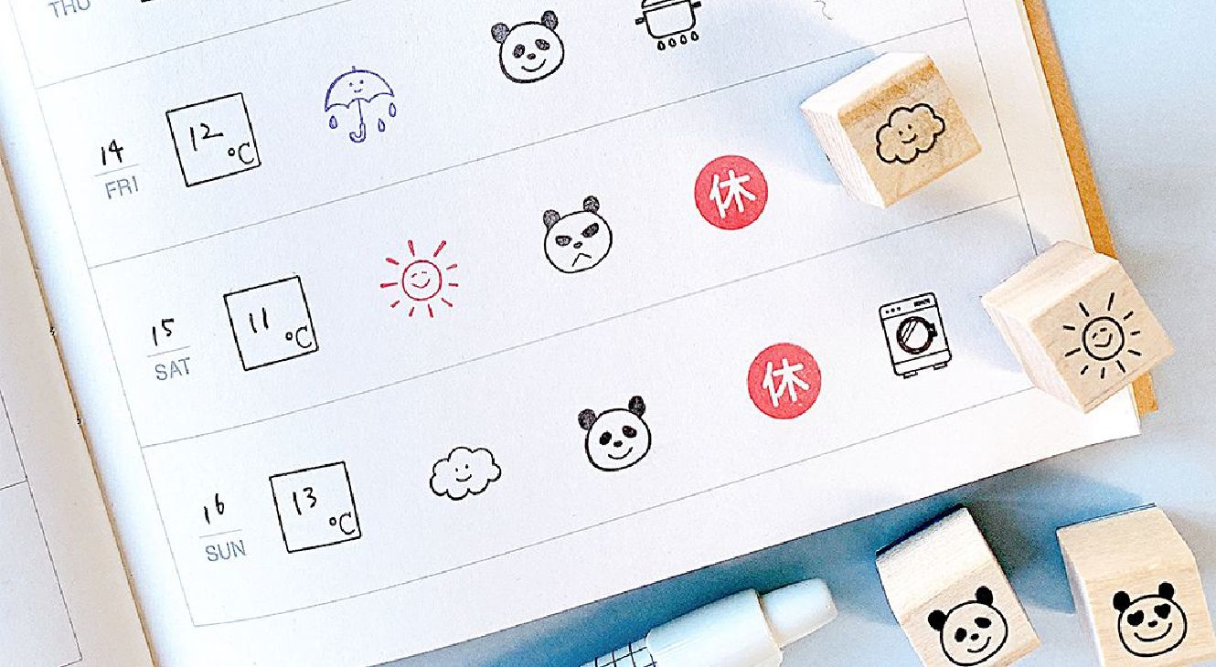 手帳とスタンプ