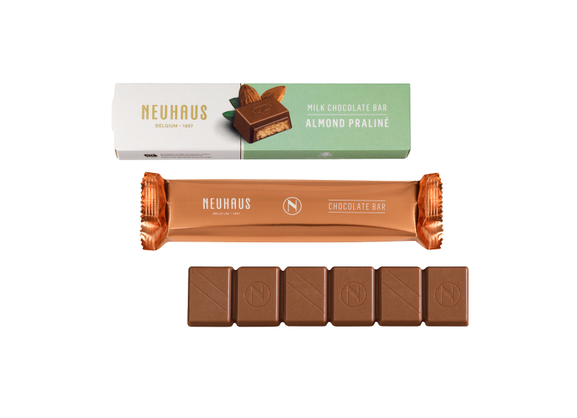 MILK CHOCOLATE BAR - ALMOND PRALINÉ