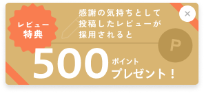 レビュー追加で500円分のポイントプレゼント