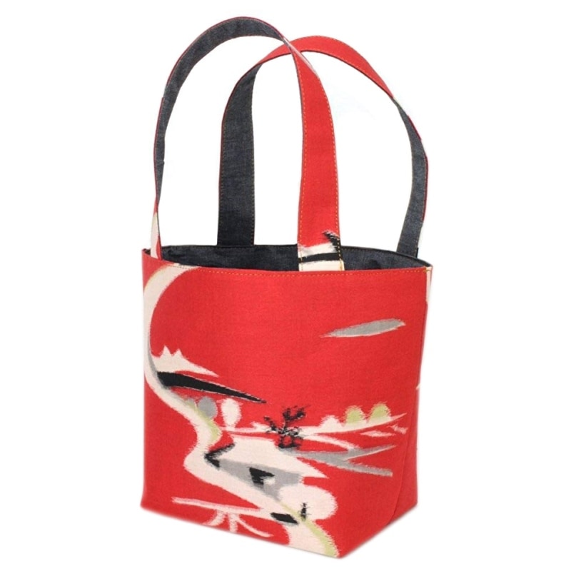 着物 ランチバッグ ミニトートバッグ 赤家 レトロ 和柄 ＢＡＧ 和風 花柄 日本 japan