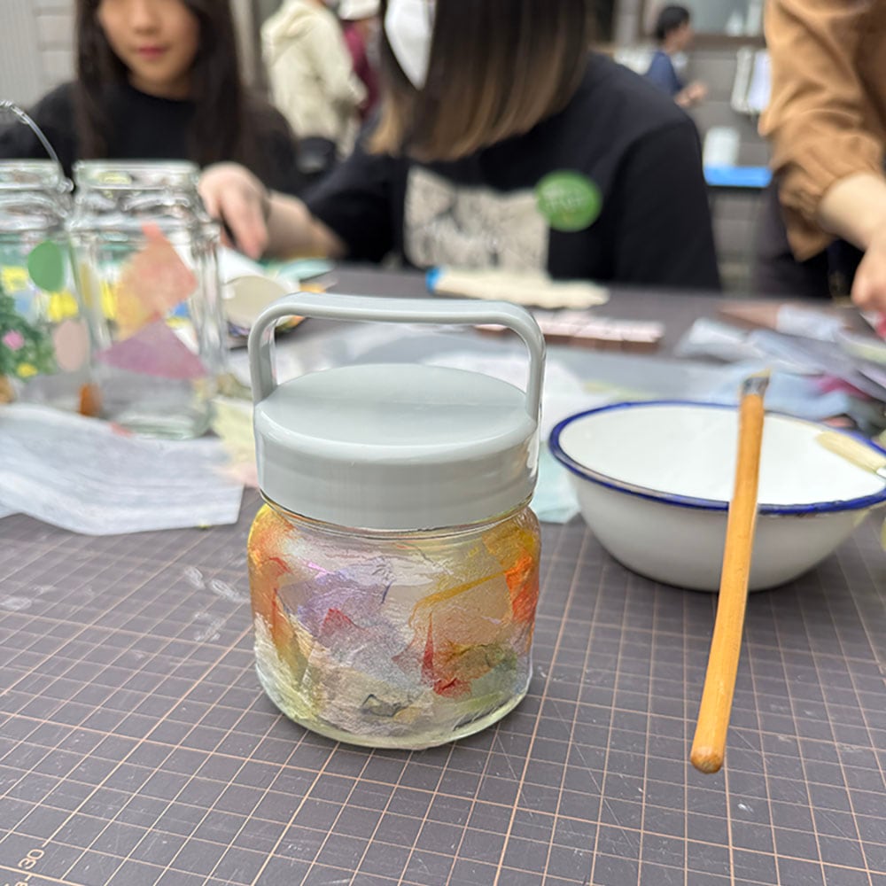 和紙を貼って作った和紙ランタン