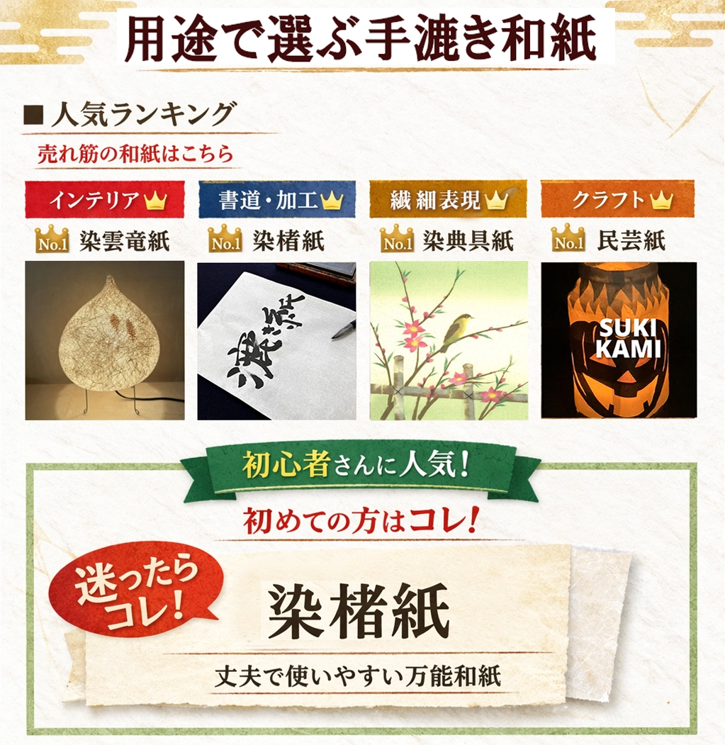 用途で選べる和紙特集