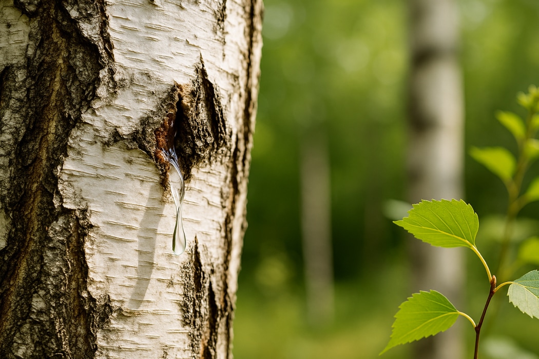 白樺樹液 採取イメージ
