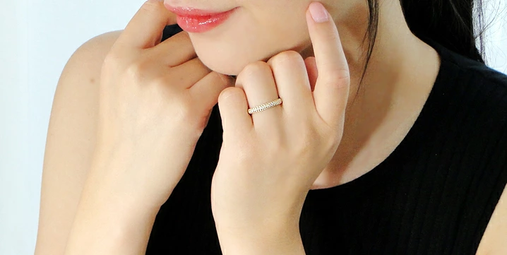 K18YG ダイヤモンドパヴェリング