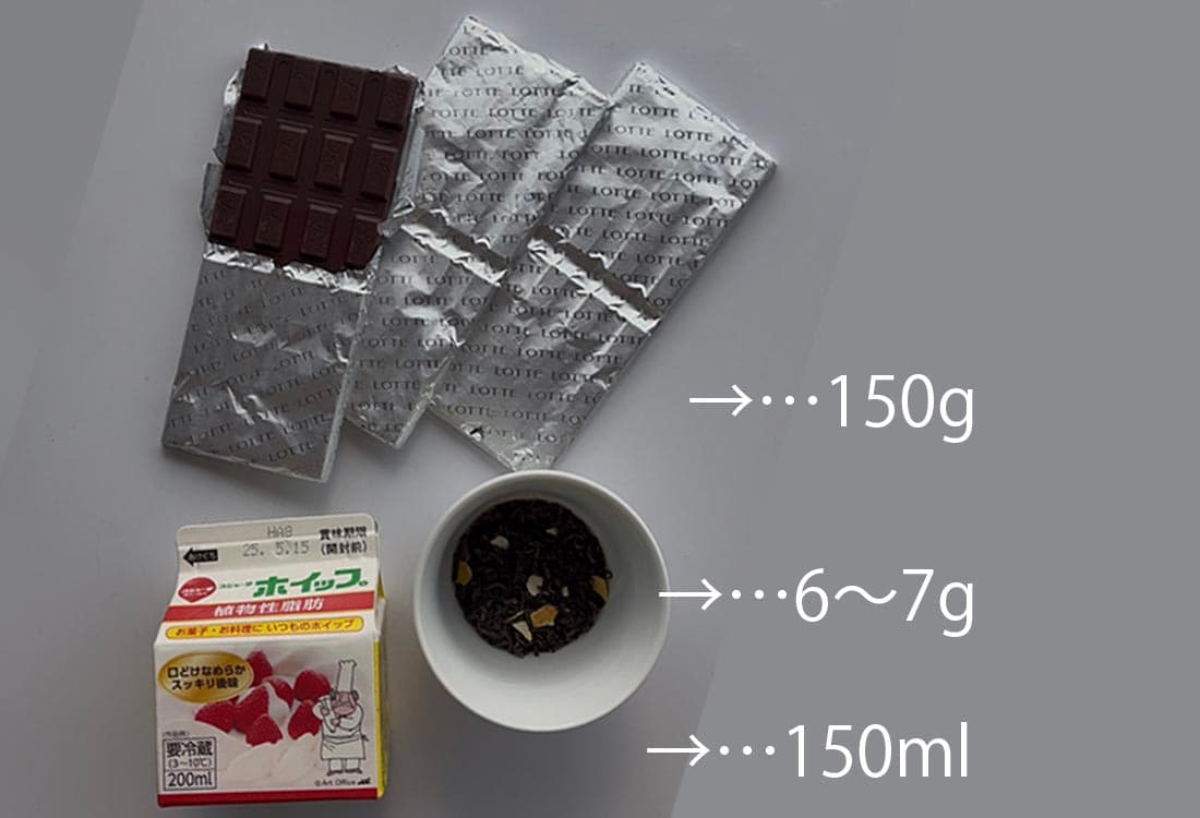 和紅茶トリュフ材料画像