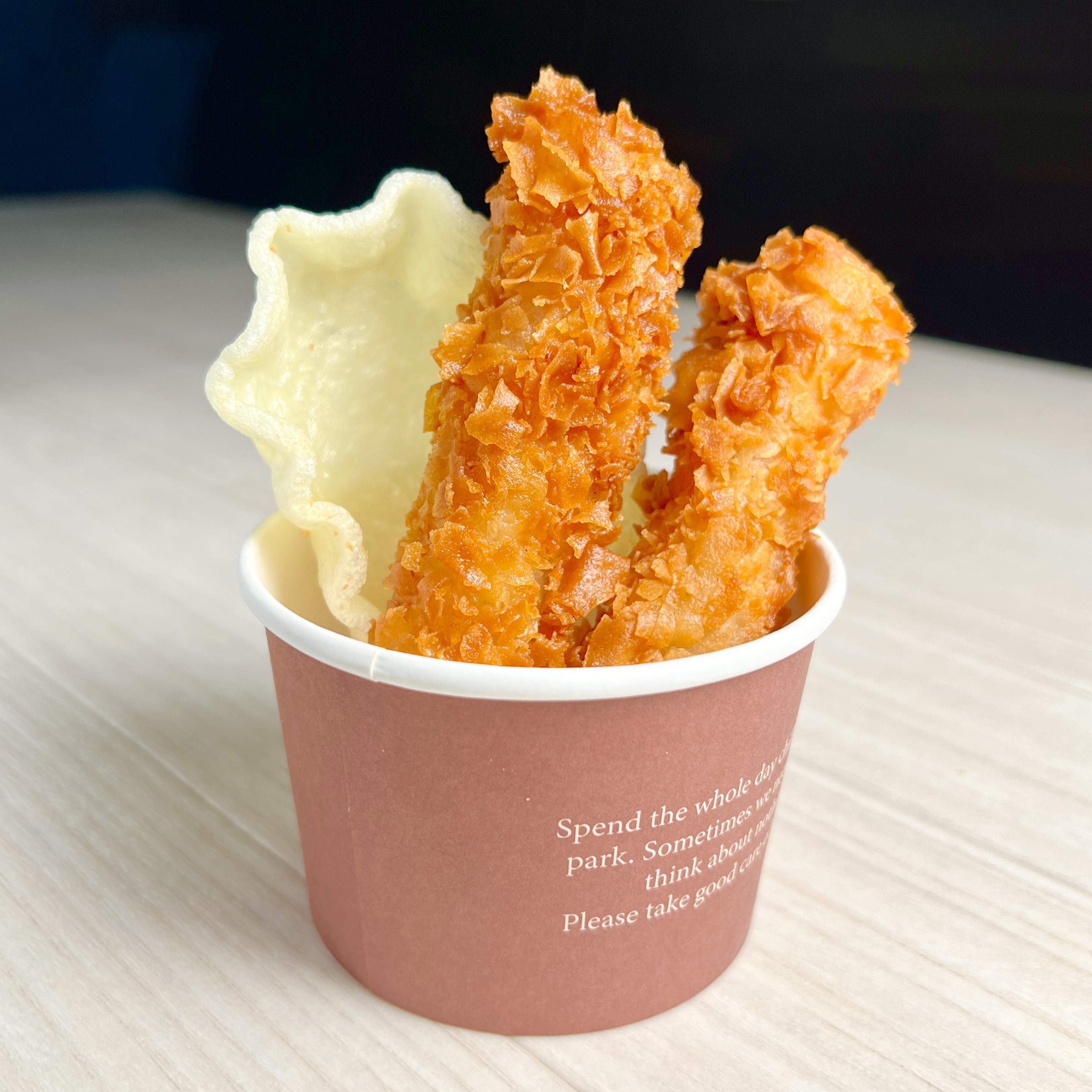 キッチンカーグルメ・フェス飯・お花見グルメにワンハンドメニュー カップdeザクザク海老スティック