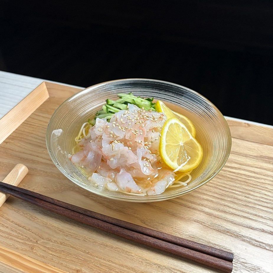 ダイスカット海老のレモンそうめん