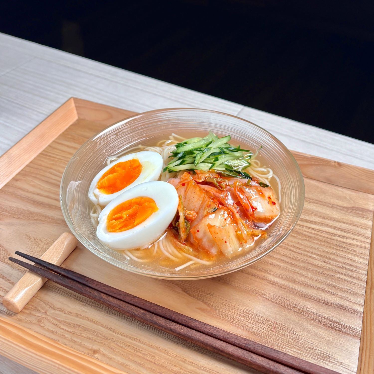 たことキムチの冷麺風そうめん