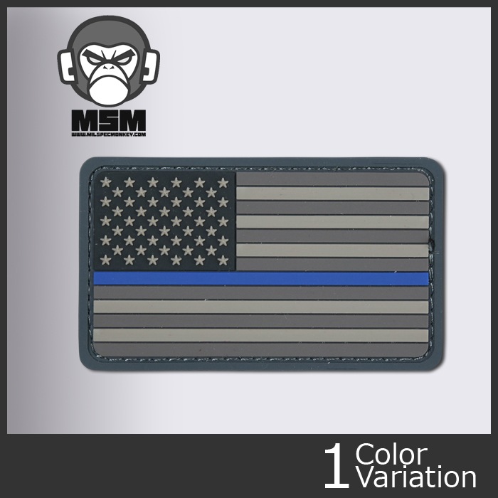 ミリタリーショップ専門店 SWAT | Mil Spec Monkey(ミルスペックモンキー) ミリタリーワッペン US Flag PVC Thin  Blue Line アメリカ フラッグ シンブルーライン ラバーパッチ patch-00210【ネコポス対応】 | Mil Spec Monkey ( ミルスペックモンキー) |