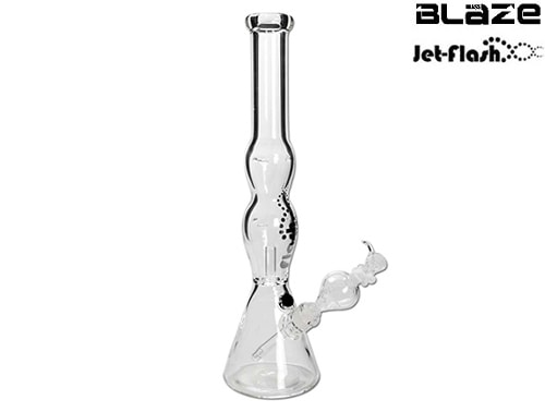 ダブルトルネードで不純物を拡散｢ブレイズ・ガラス｣ガラスボング/BLAZE JET FLASH GLASS BONG WITH FLASH  CHAMBER/喫煙具販売 ホールワールド