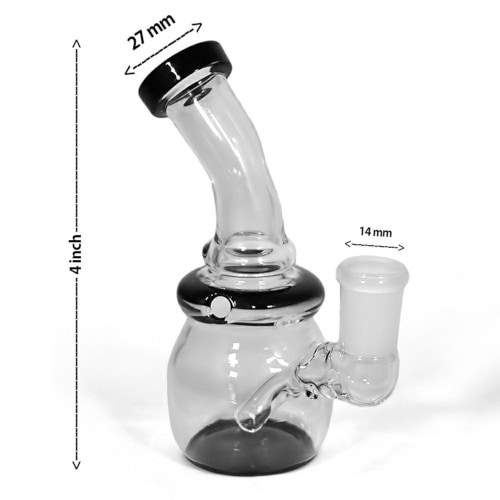 ドライハーブガラスボウル付属！超お手軽二刀流ワックス用ミニガラスボング/Mini Glass Dab Rig-喫煙具販売 ホールワールド