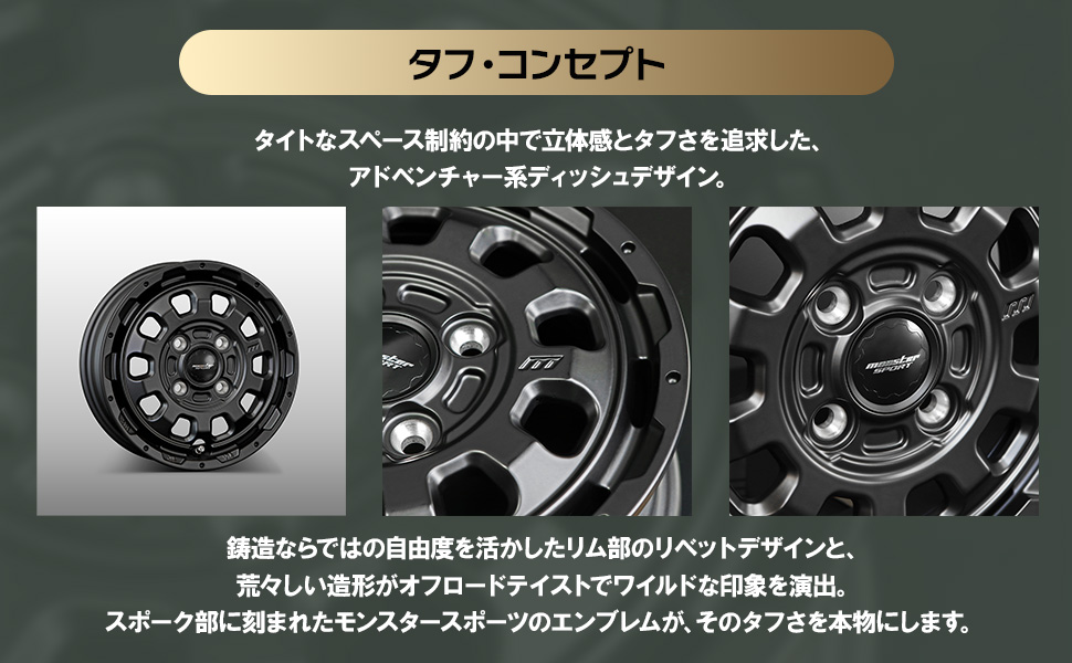 MONSTERSPORT[モンスタースポーツ][GX10T アルミホイール] 12inch×4.0B