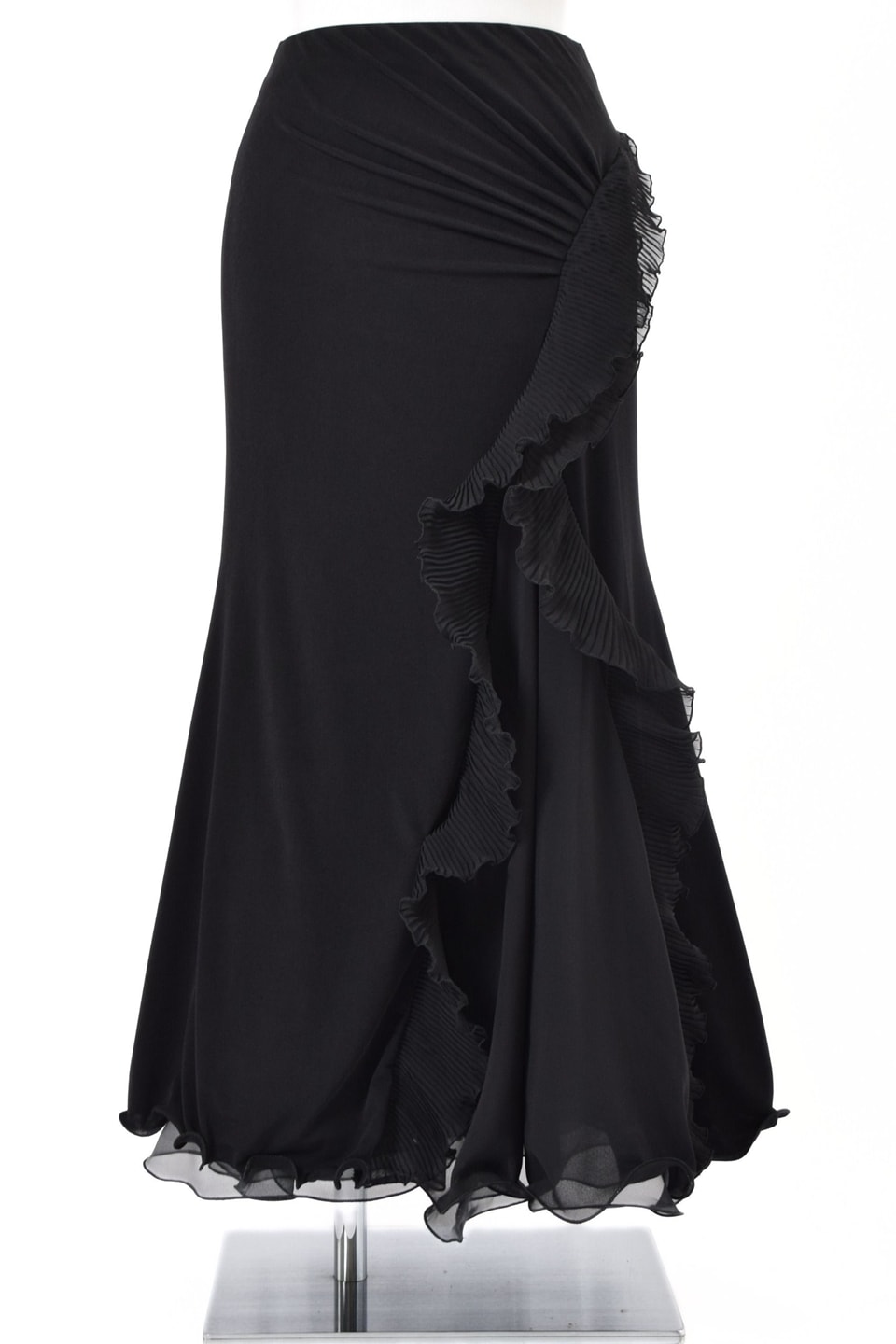 タカダンス 社交ダンス スカート 黒 メッシュ素材 SMサイズ