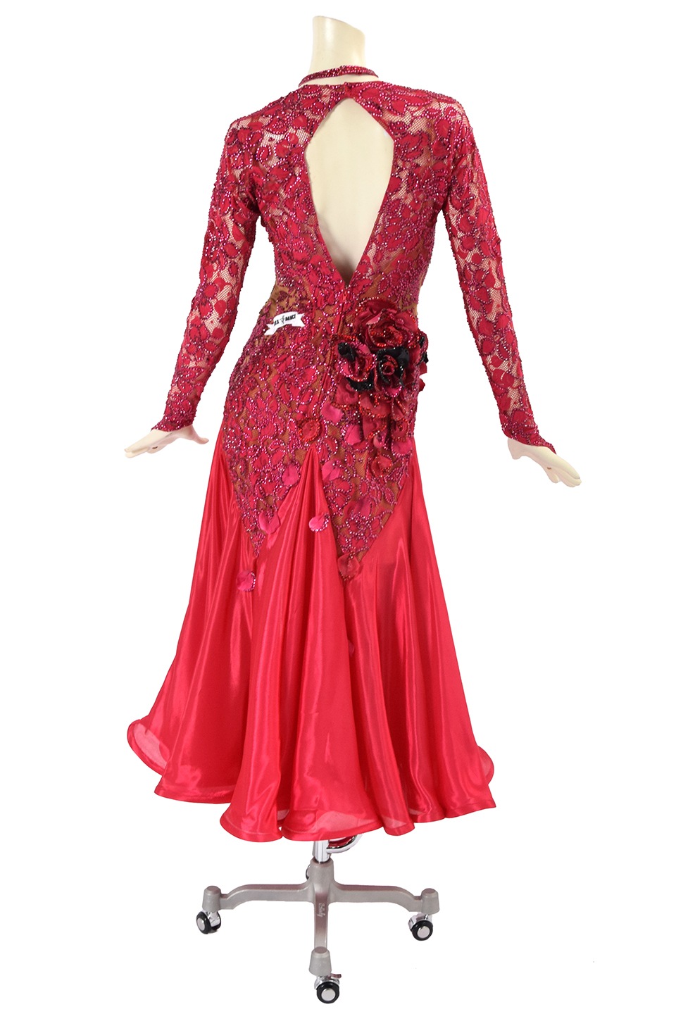 赤のラテンドレス ラテンドレス パソドレス TDF-WL24524 チェリーレッド L 社交ダンス