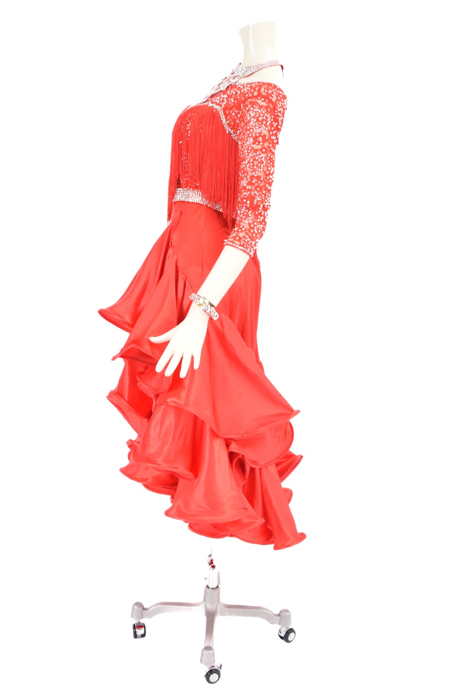 セールドレス】ラテンドレス WL0004 レッド 社交ダンス タカダンス