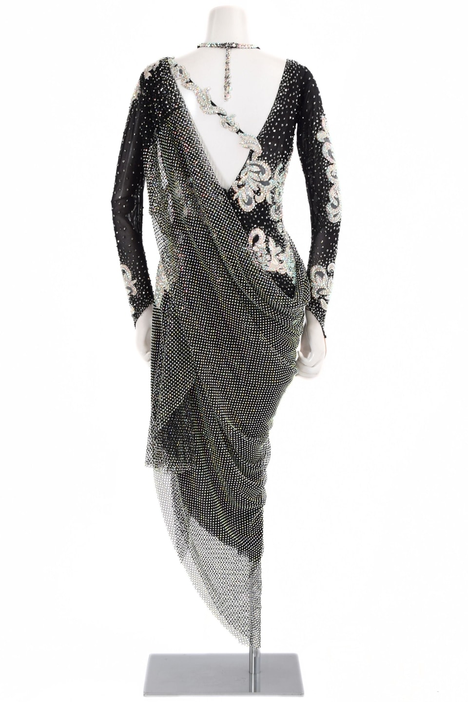 ラテンドレス WL0138D ブラック/クリスタル L 社交ダンス タカダンス