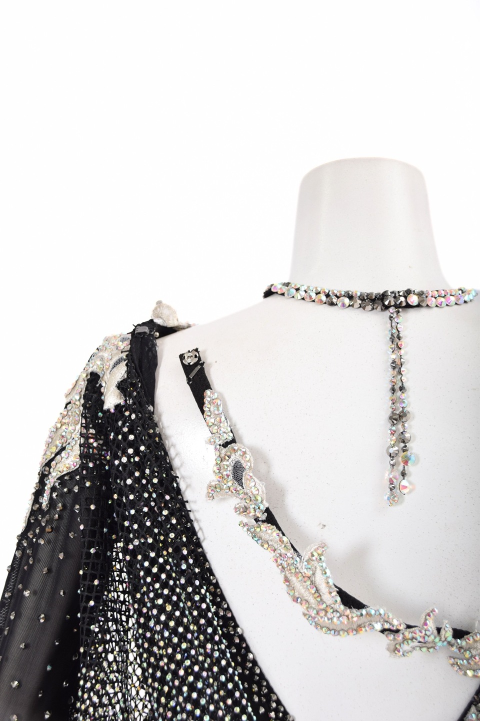 ラテンドレス WL0138D ブラック/クリスタル L 社交ダンス タカダンス