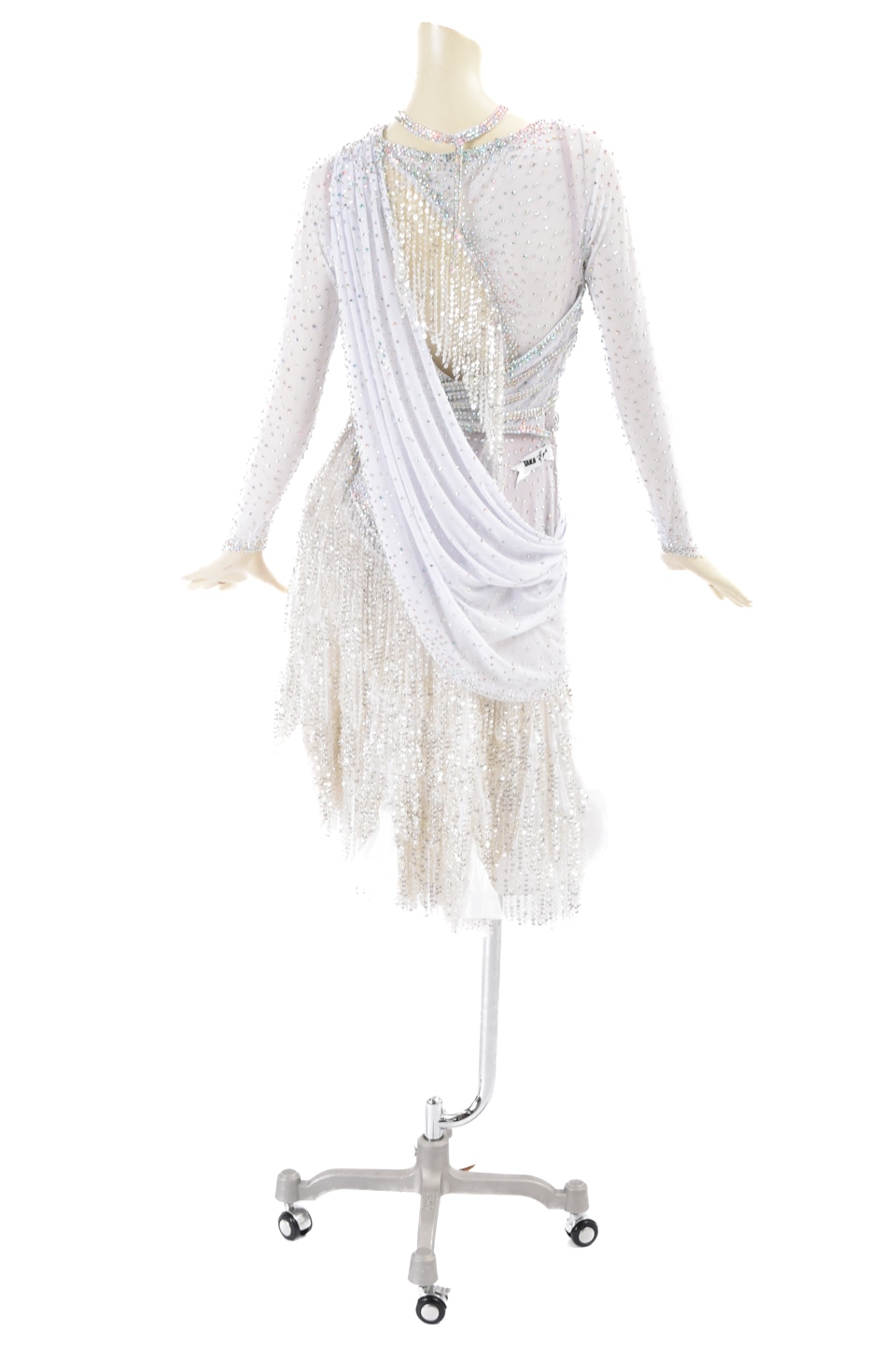 ラテンドレス WL0140D ホワイト L 社交ダンス タカダンス 社交ダンス