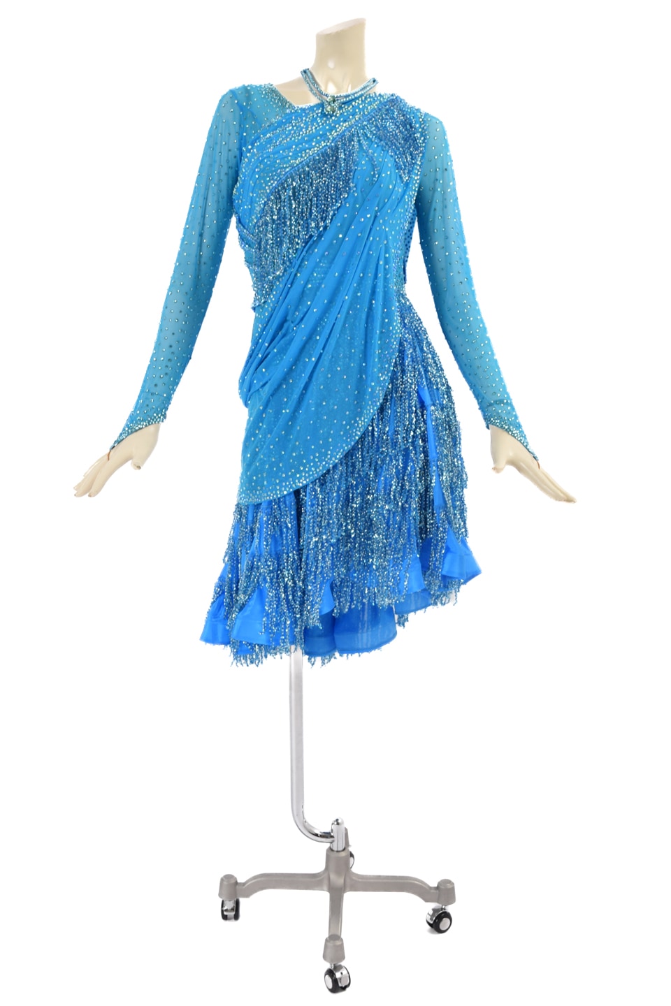 ラテンドレス WL0140D ターコイズ L 社交ダンス タカダンス 社交ダンス