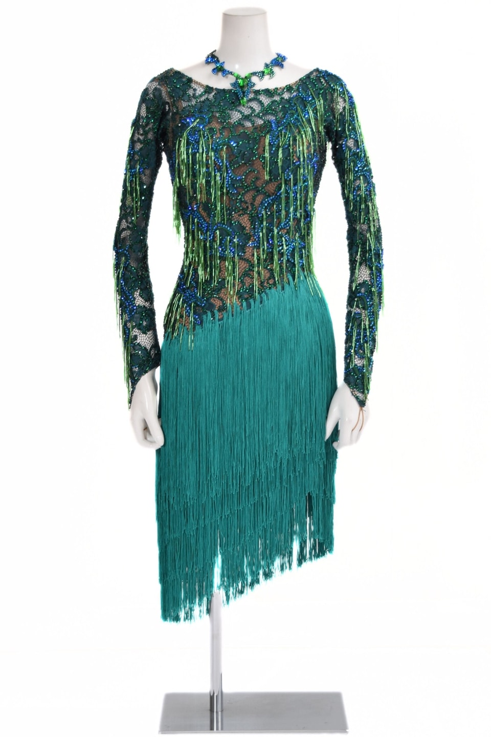 ラテンドレス WL0145D フォレストグリーン M 社交ダンス タカダンス