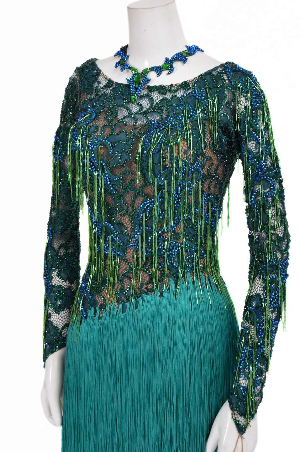 ラテンドレス WL0145D フォレストグリーン M 社交ダンス タカダンス