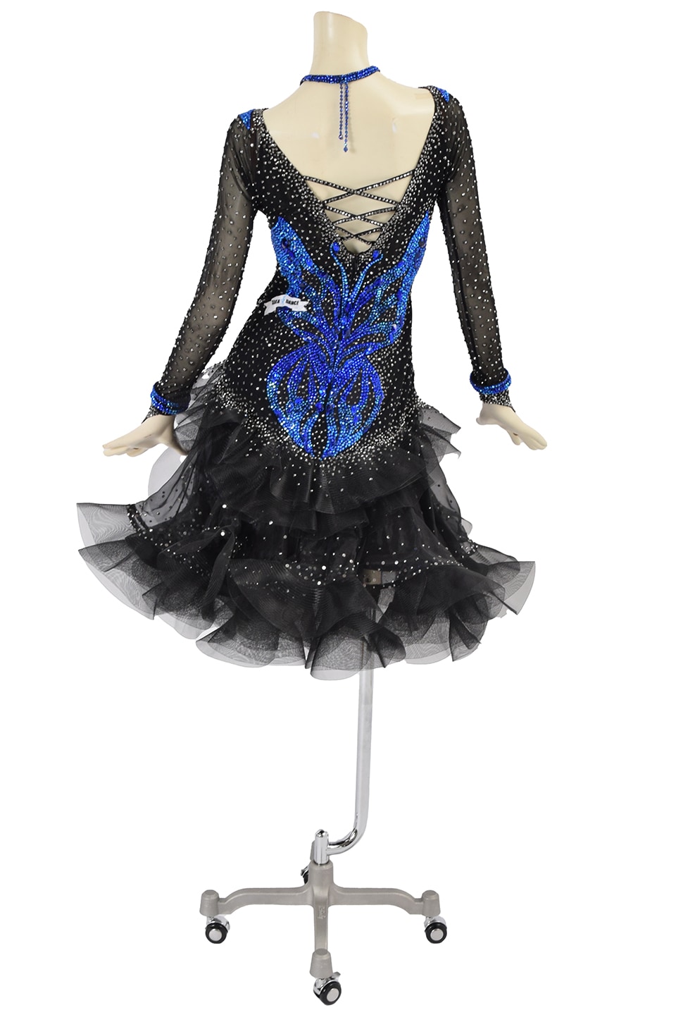 ラテンドレス WL0148D ブラックI M 社交ダンス タカダンス