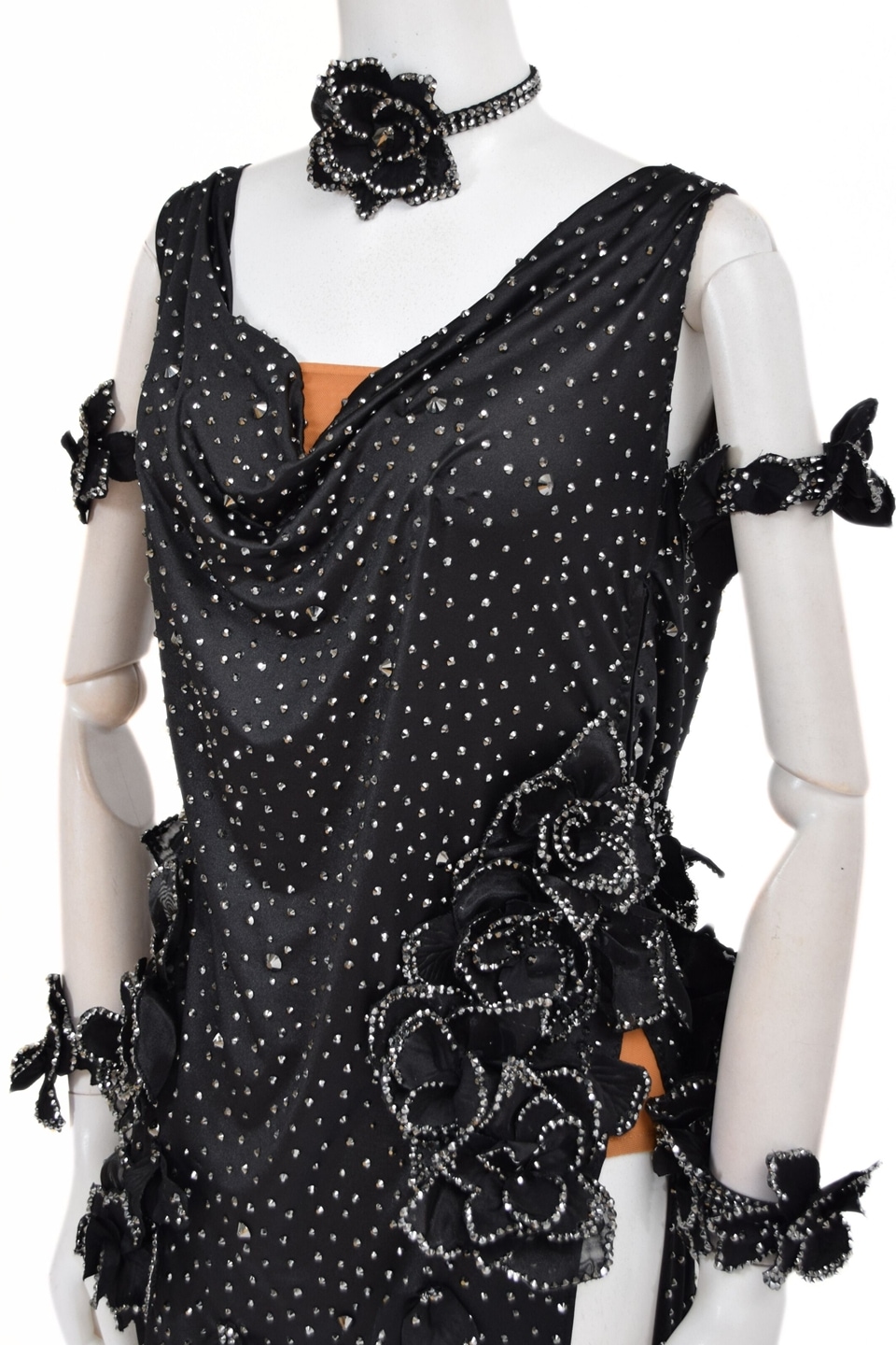 ラテンドレス WL0158D ブラック S 社交ダンス タカダンス | LADIES