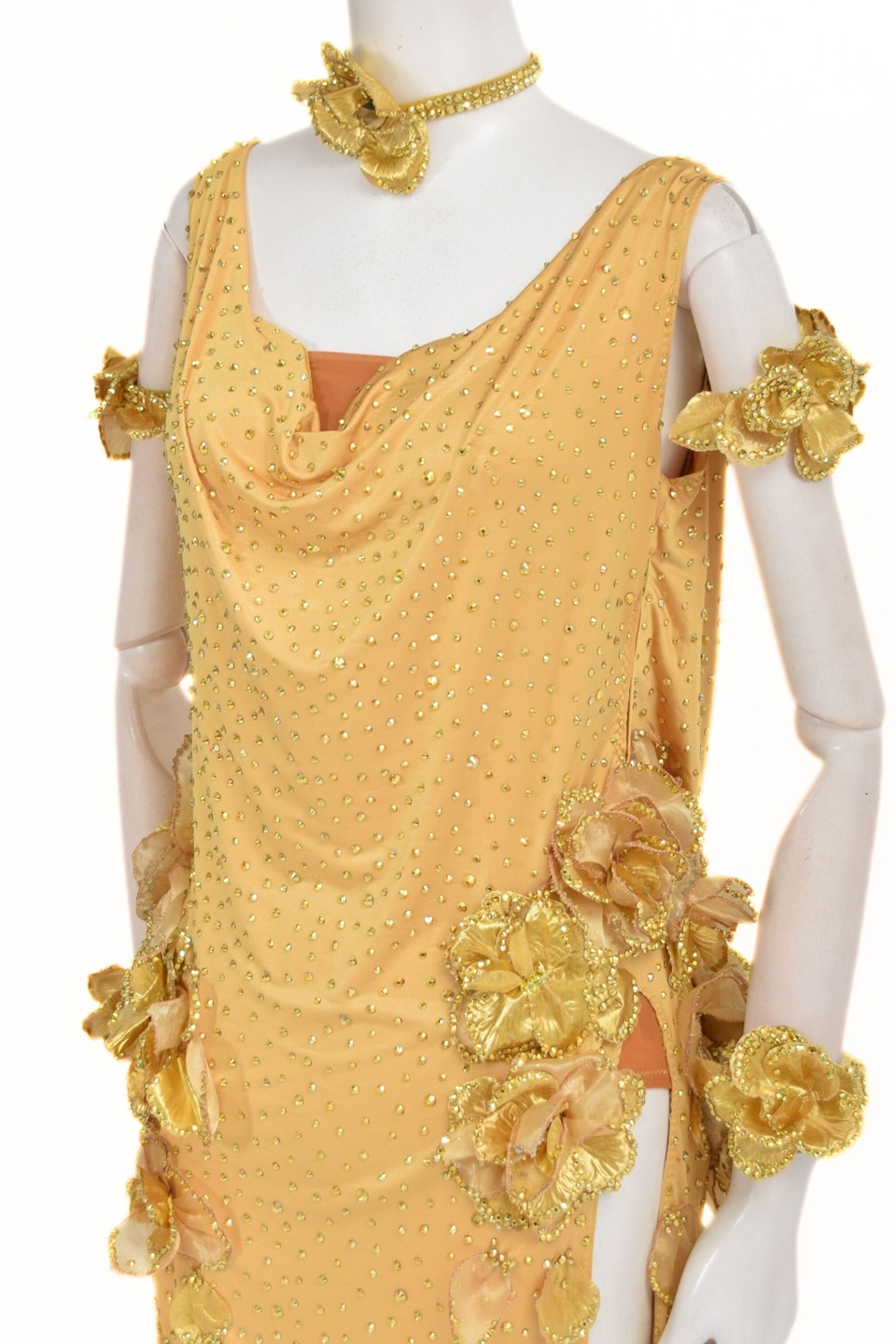 ラテンドレス WL0158D ゴールド S 社交ダンス タカダンス | LADIES