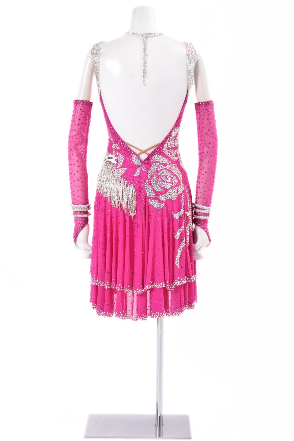 ラテンドレス WL0160D フーシャ/ホワイト S 社交ダンス タカダンス