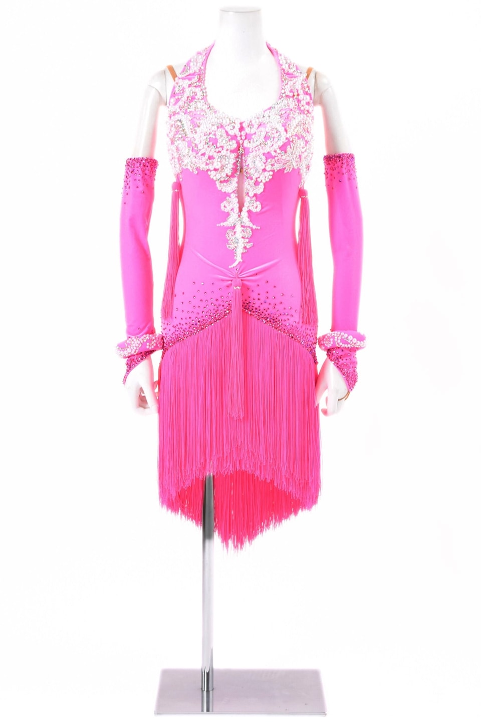 ラテンドレス WL0167D エレクトリックピンク M 社交ダンス タカダンス